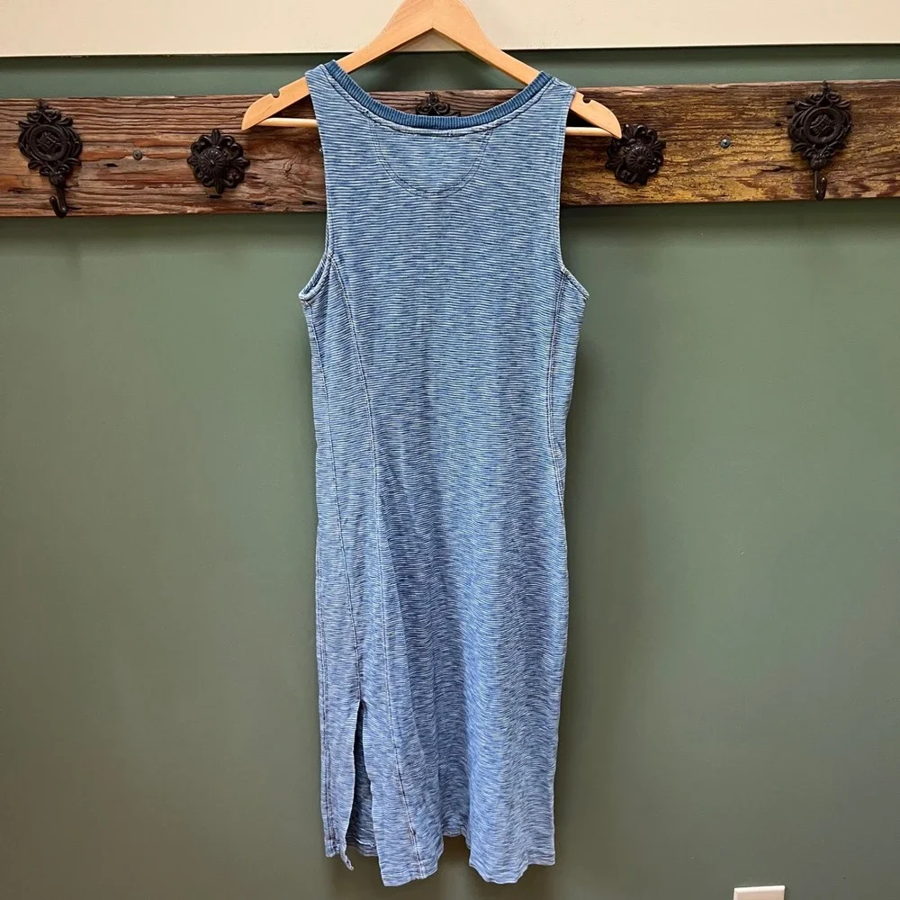 Saturday Sunday Anthropologie Blue Striped Ribbed Tank Dress‎ SP Petite Small